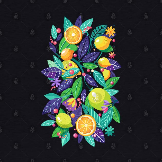 Vintage Lemon leaves floral pattern fresh Lemonade Summer Party gifts by sofiartmedia